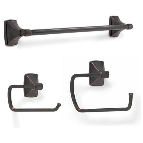 Bathroom Kit with BH26500ORB Tissue Roll Holder BH26501ORB Towel Ring BH26503ORB Towel Bar Oil Rubbed Bronze Finish