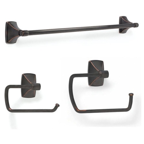 Bathroom Kit with BH26500ORB Tissue Roll Holder BH26501ORB Towel Ring BH26504ORB Towel Bar Oil Rubbed Bronze Finish
