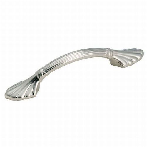 Natural Elegance Curved Cabinet Pull Handle 3" Center To Center  Sterling Nickel