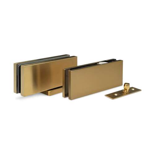 Alva Set Self-Closing PT20 PLUS Patch Fitting & Top Pivot - Standard Duty - HO90 - Brushed Brass PVD