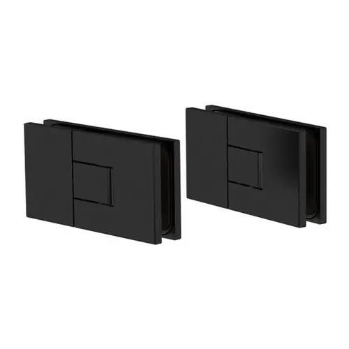 Juna Adjustable 180 degree Glass-Glass Hinge - Matte Black (Set of 2)