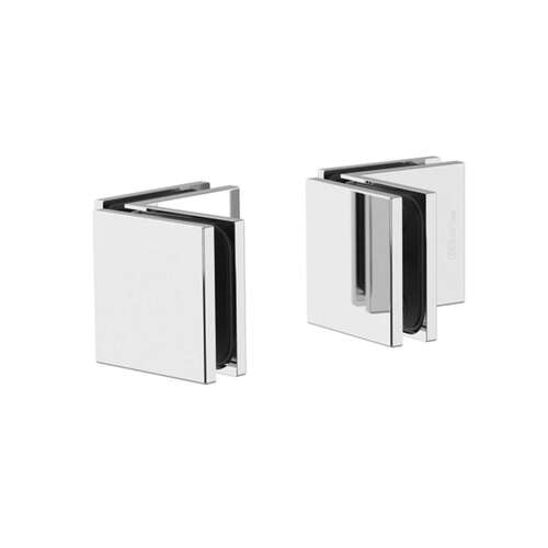 Juna 90 degree Glass-Glass Clamp - Polished Chrome (Set of 2)