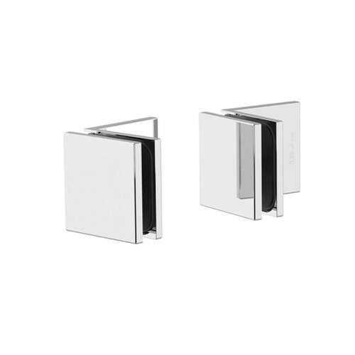 Juna 90 degree Wall-Glass Clamp - Polished Chrome (Set of 2)