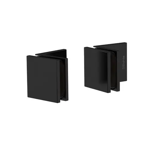 Juna 90 degree Wall-Glass Clamp - Matte Black (Set of 2)