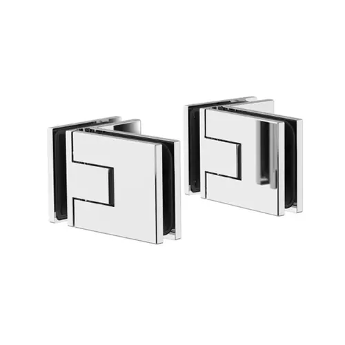 Juna Adjustable 90 degree Glass-Glass Hinge - Polished Chrome (Set of 2)