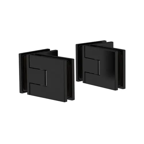 Juna Adjustable 90 degree Glass-Glass Hinge - Matte Black (Set of 2)