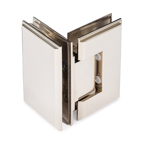 Symphony Standard Duty 90 degree Glass-Glass Hinge with 5 degree Offset - Polished Nickel