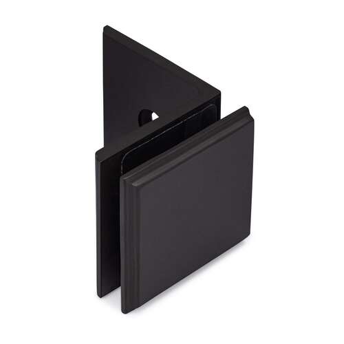 Symphony 90 degree Wall-Glass Clamp with Leg - Matte Black