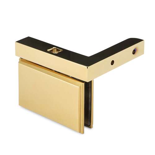 Symphony Standard Duty Pivot Hinge with Horizontal Wall Bracket - Polished Brass PVD