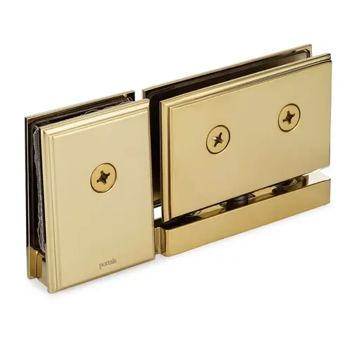 Symphony Standard Duty Pivot Hinge with Clamp for Bottom Left or Top Right - Polished Brass PVD