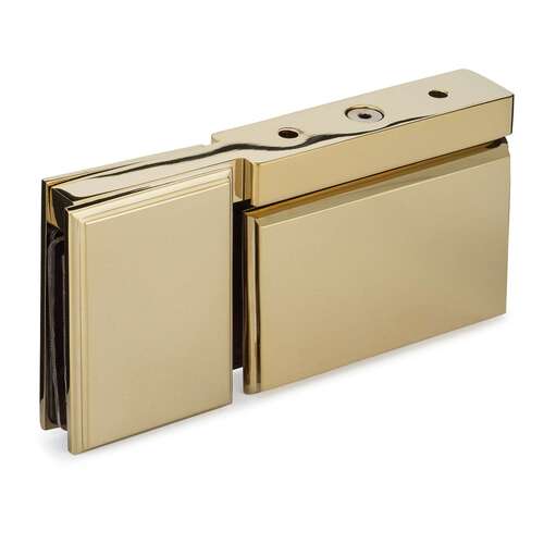 Symphony Standard Duty Pivot Hinge with Clamp for Bottom Right or Top Left - Polished Brass PVD