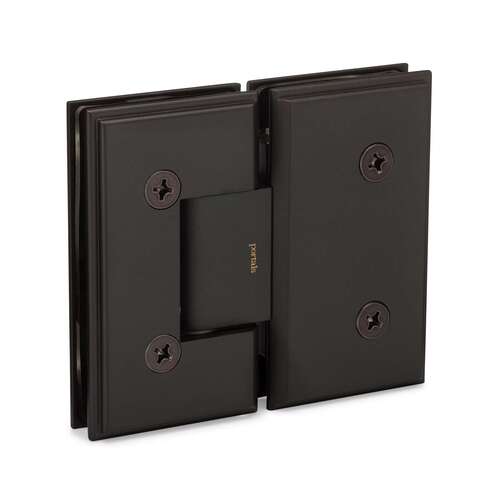 Symphony Heavy Duty 180 degree Glass-Glass Hinge with 5 degree Offset - Oil Rubbed Bronze Medium