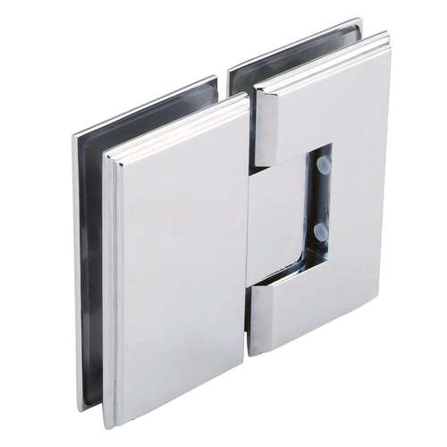 Symphony Heavy Duty 180 degree Glass-Glass Hinge with 5 degree Offset - Polished Chrome