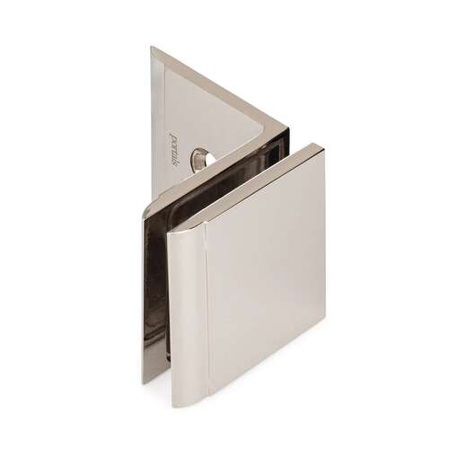 Concerto 90 degree Wall-Glass Clamp with Leg - Polished Nickel