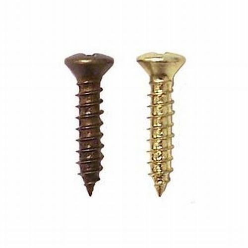 Oval Head Metal Screws Bulk 5 O.H. x 5/8" Diameter Burnished Brass - pack of 100