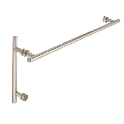 Counterpoint 18" c/c Towel Bar x 8" c/c Pull with Rosettes - Brushed Nickel