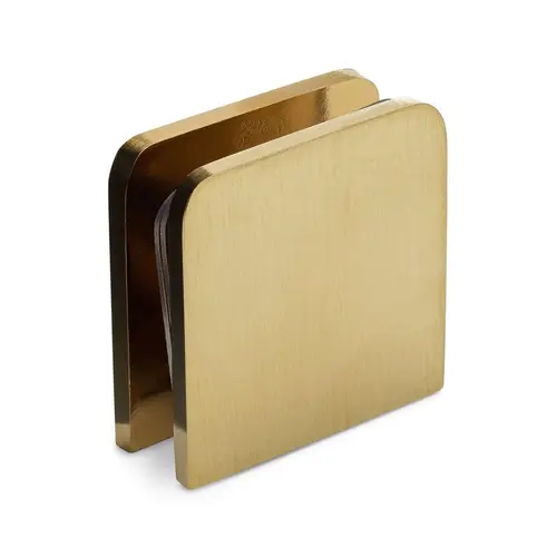 Bohle-Portals TAG81351.606 Traditional Style Fixed Panel U-Clamp - Brushed Brass PVD Portals Luxury Hardware