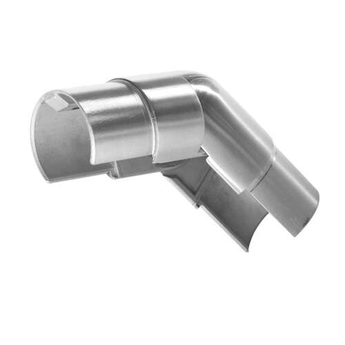 Cap Rail Round Adjustable Corner Down 1.90" O/D - Brushed Stainless