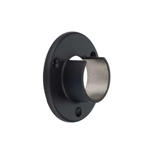 Cap Rail Round Wall Flange 1.90" O/D - Matte Black