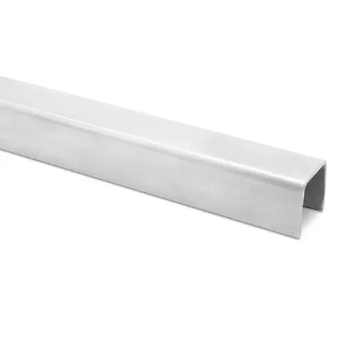 Cap Rail Channel 1/2-13/16" Glass Gasket Required 20' - Brushed Stainless