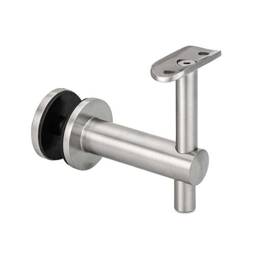 Handrail Bracket Glass Mounted Fixed For 1.50" 1.66" 1.90" O/D Tube and Square Tube - Brushed Stainless