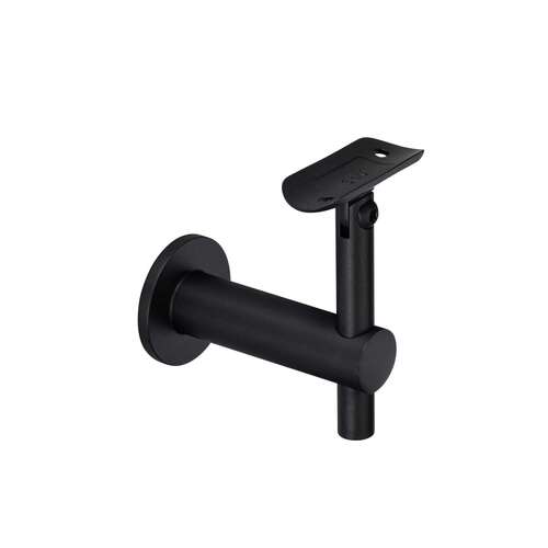 Handrail Bracket Wall Mounted Adjustable For 1.50" 1.66" 1.90" O/D Tube and Square Tube - Matte Black