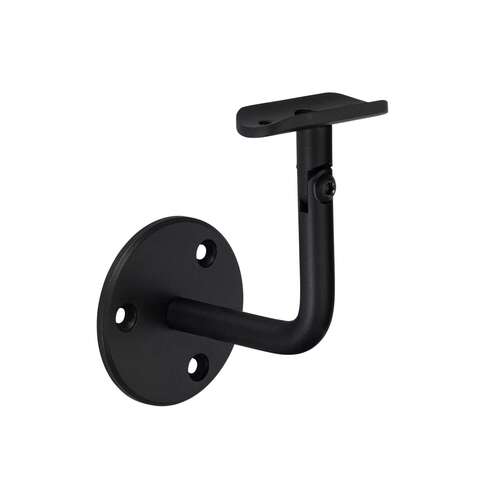 Handrail Bracket Wall Mounted Fixed Projection Adjustable Saddle For 1.50" 1.66" 1.90" O/D Tube and Square Tube - Matte Black