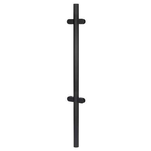 Bohle-Portals PRC-FI019-SMB Post Fascia 180 degree 1.90" O/D 48" H No Post Top For 3/8"-9/16" Glass - Matte Black