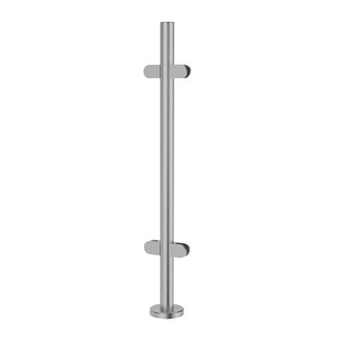 Bohle-Portals PRC-IP019-SBR Post 180 degree 1.90" O/D 39 5/16" H No Post Top For 3/8"-9/16" Glass - Brushed Stainless