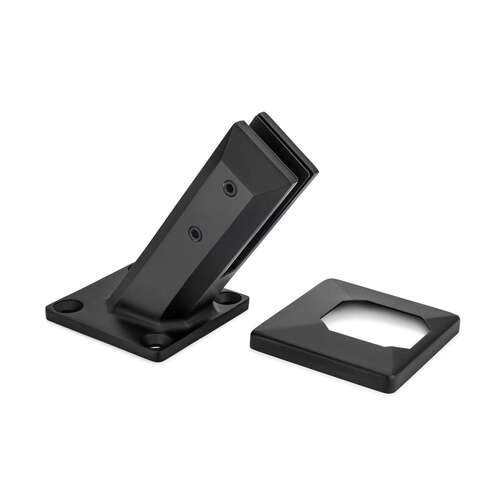 Spigot Surface Mount Inclined Adjustable Left Hand With Cover Plate 3/8"-1/2" Glass - Matte Black