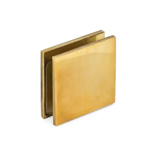 Taiga 90 degree Wall-Glass U-Clamp - Unfinished Polished Brass