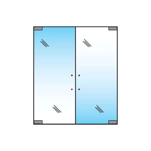 ALVA E2 - Dual-Swing Door Opening - Standard Duty, HO90 - Brushed Brass