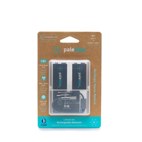 PALE BLUE EARTH LLC PB-9V-C Batteries 9-Volt Lithium 2 pk Clamshell