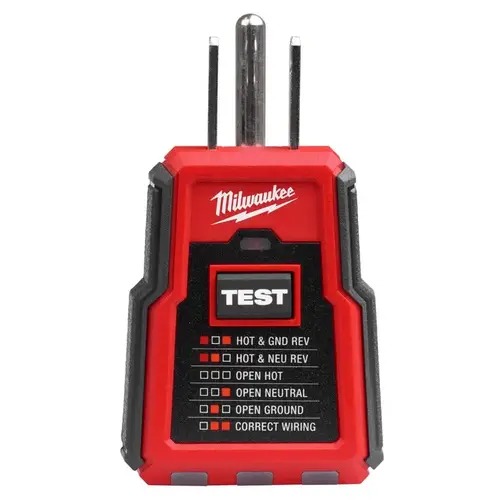 Receptacle Tester LED Black/Red