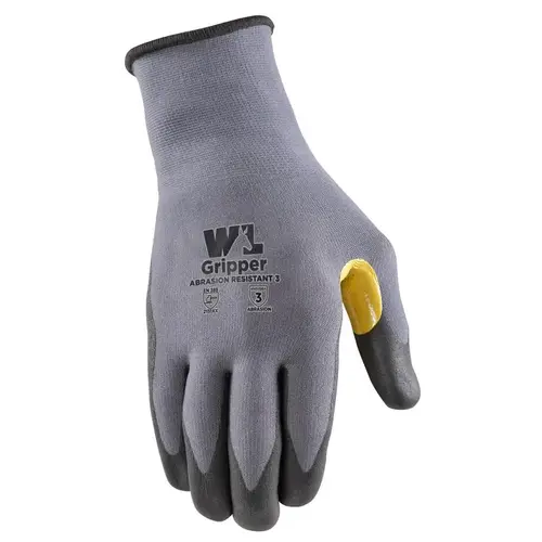 Grip Gloves Men's Indoor/Outdoor Gripper Gray/Yellow M Gray/Yellow Pair