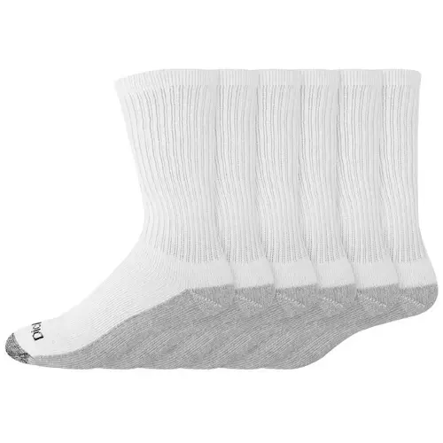 Dickies I11750-WHITE Crew Socks Dri-Tech Men's 6-12 White White Pair