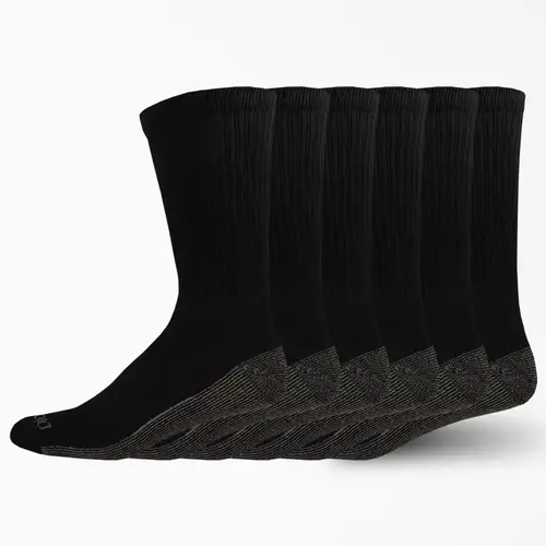 Dickies I11750-BLACK Crew Socks Dri-Tech Men's 6-12 Black Black Pair