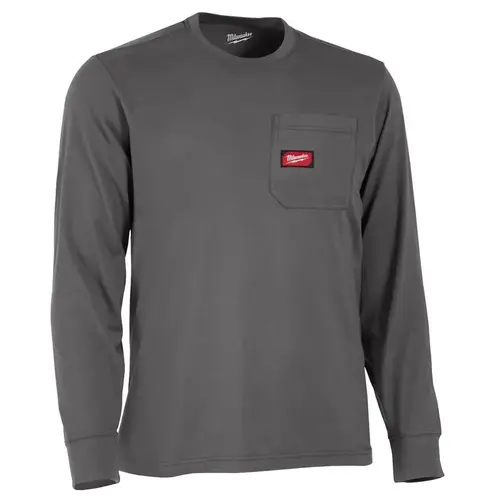 Tee Shirt Gridiron XXL Long Sleeve Men's Round Neck Gray Gray