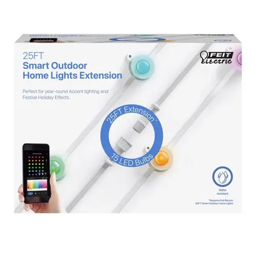 Color Changing String Lights LED Smart-Enabled Multicolored 25 ft. 15 lights