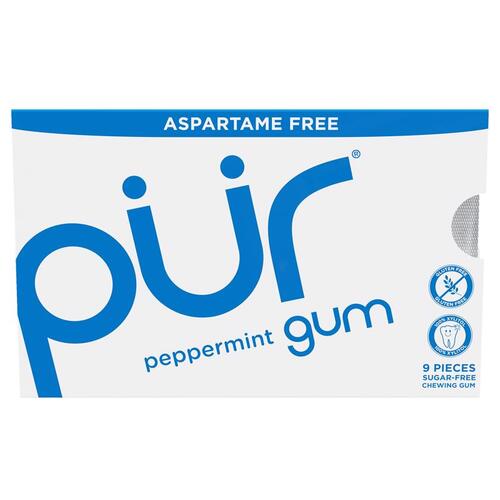 PUR 148831US Chewing Gum Sugar Free Peppermint 1 pk 9 pc