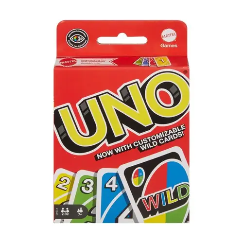 Uno V8737 Card Game Colorblind Accessible Multicolored 108 pc Multicolored