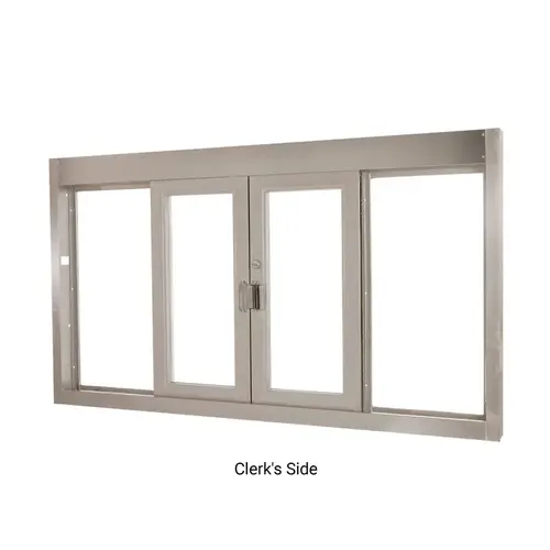 Self-Closing Bi-Parting 0XX0 Window - 72" x 41" - 1" Insulated Glass - Satin Anodized