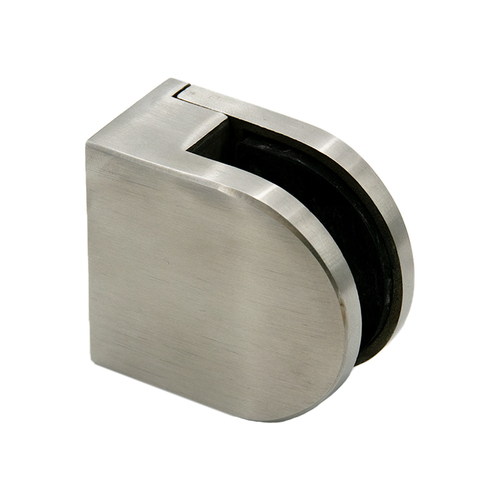 RD Series Glass Clamp with Flat Base for 3/8" and 7/16" Glass Brushed Stainless