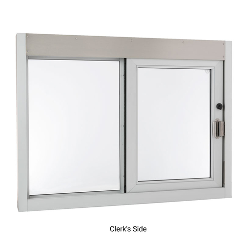 Self-Close Window 0X - 48" x 36" - 1/4" Tempered Glass - Satin Anodized