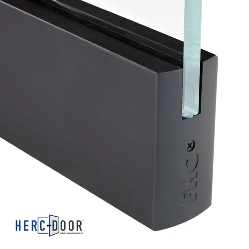 FHC R4S12DU 4" Square Door Rail 35-3/4" Without Lock - 1/2" Glass - Dark Bronze Anodized