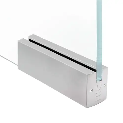 FHC PR25S58SA 2-1/2" Square 12" Patch Rail Without Lock For 5/8" Glass - Satin Anodized
