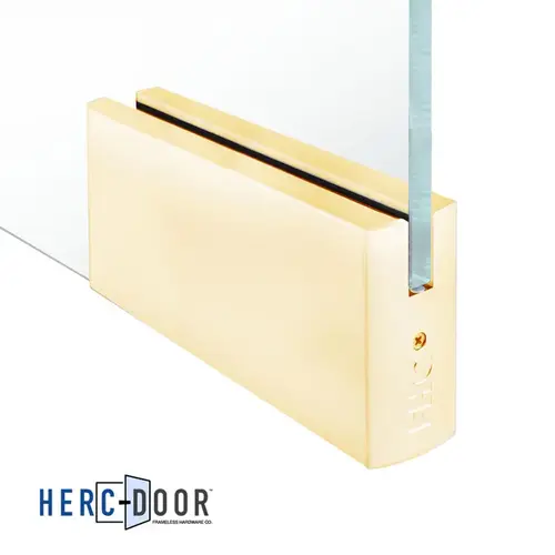 FHC PR4S34SB 4" Square 12" Patch Rail Without Lock For 3/4" Glass - Satin Brass