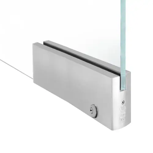 FHC PR4S34BSL 4" Square 12" Patch Rail With Lock For 3/4" Glass - Brushed Stainless