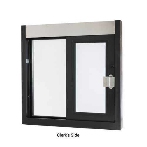 Self-Close Window 0X - 36" x 36" - 1/4" Tempered Glass - Dark Black/Bronze Anodized