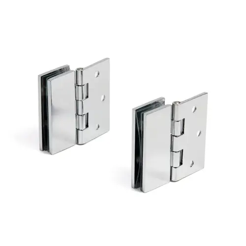 Double Wall-to-Glass Hinges for 1/4" to 5/16" Glass - Chrome - pack of 2